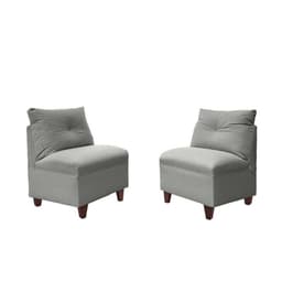 Par Butacas Mateo Chenille Gris Pata Madera 1C