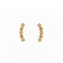 Aros Trepadores 5 Estrellas Enchapado Oro 18K Dorado