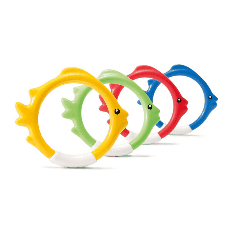 Juego Piscina 4 Anillos de Pez Bajo el Agua Fish Azul