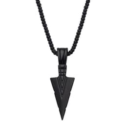 Collar Negro Con Punta De Flecha Negro Y Con Estilo Rockero
