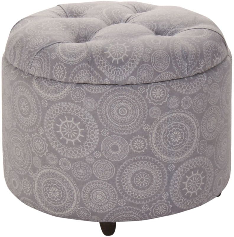 Pouf Baul Zoe Mandala Estampado 60x60x50 Cm Maxima Design Gris