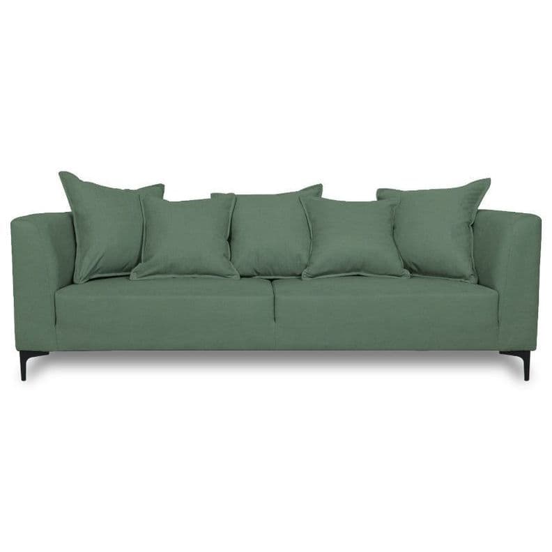 Sofa Cordelia Felpa Verde 2 Cuerpos