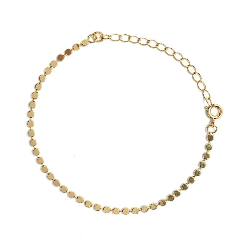 Pulsera Discos Enchapado Oro 18K Dorado