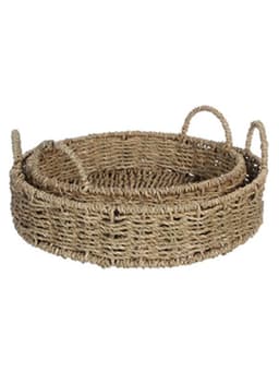 Set de 2 canastos de Fibra Seagrass 35-30 cm. Natural Set de 2 Beige