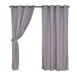 Set Cortinas Jqd Argo. 140x220 Mandala Text. Taup Diseno 1