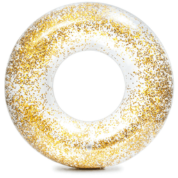 Flotador Inflable Redondo Brillo 107x27 Cm Dorado