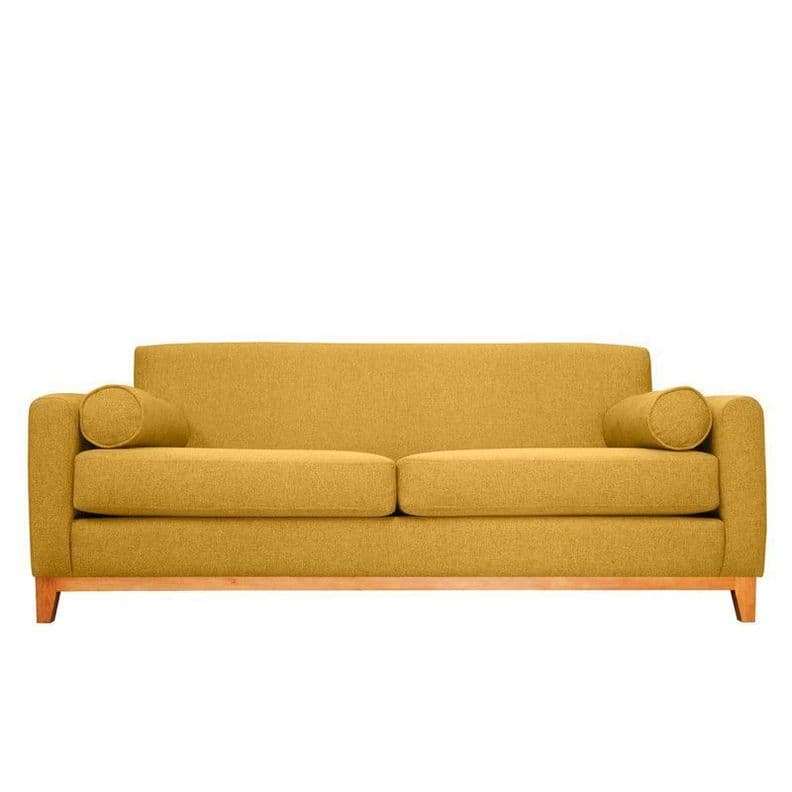 Sofa Meli Felpa Ambarino 2 Cuerpos Amarillo