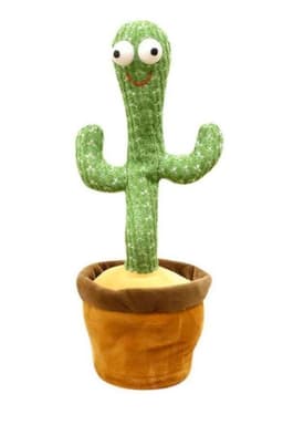 Cactus Bailarin Peluche Musical Juguete Repetidor De Voz Verde