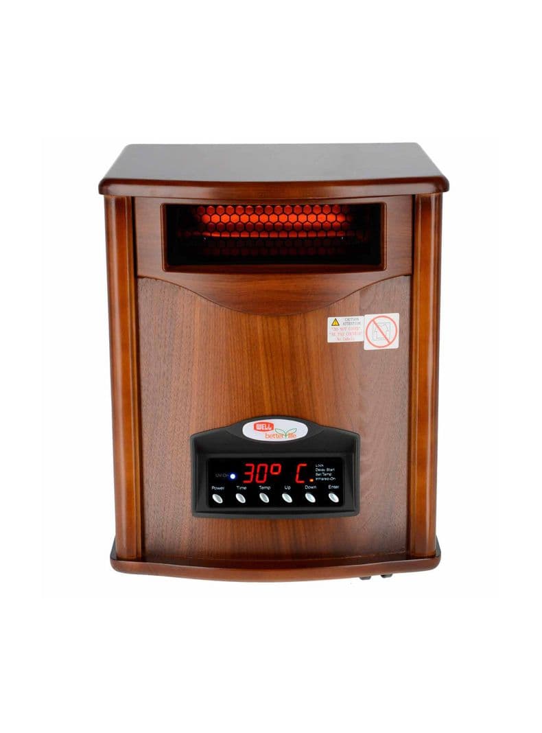 Estufa Electrica Infrarroja Madera UV 70 m2 WiFi Cafe Claro