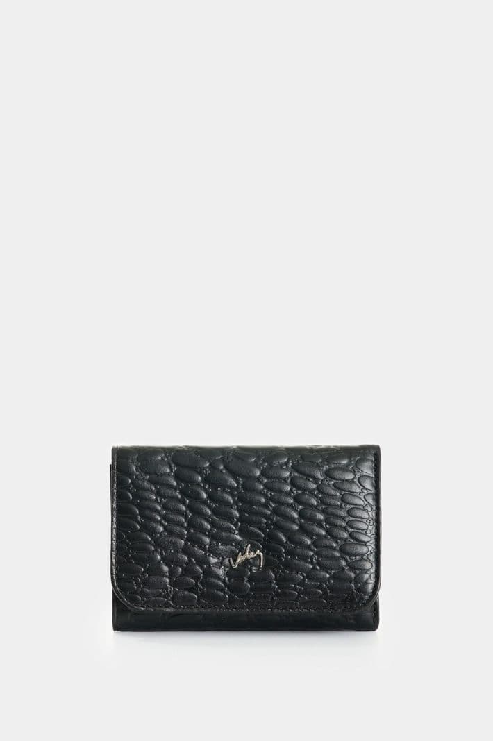 Velez Billetera Cuero Grabado Mujer Verona Negro