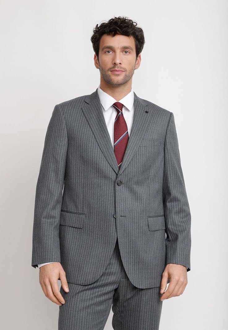 Traje Hombre Formal Lana 100'S Travel Gris 54