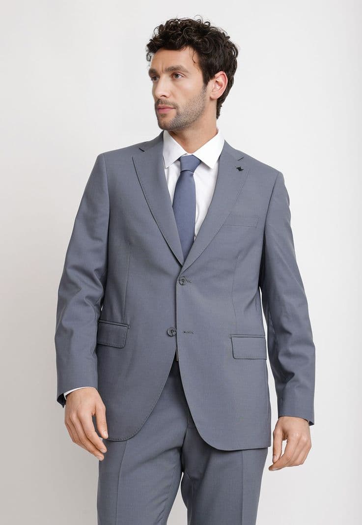 Chaqueta Hombre Formal Lana S100'S Mix&Color Azul Piedra 46