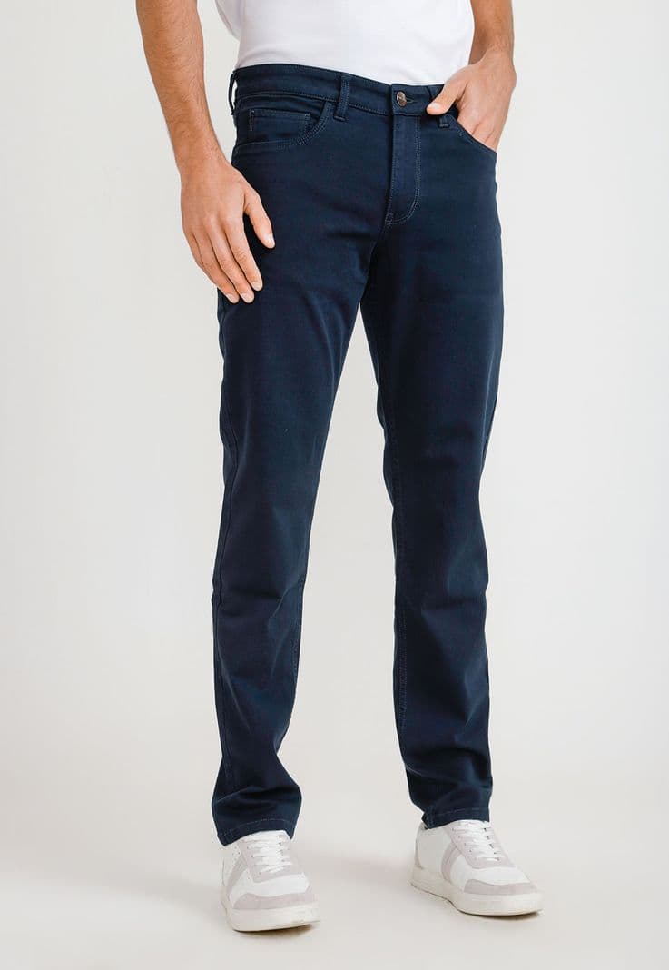 Pantalon Hombre Casual 5 Bolsillos Navy Azul Marino 48