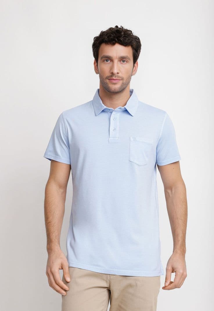 Polera Polo Algodon Pima Marc Celeste S