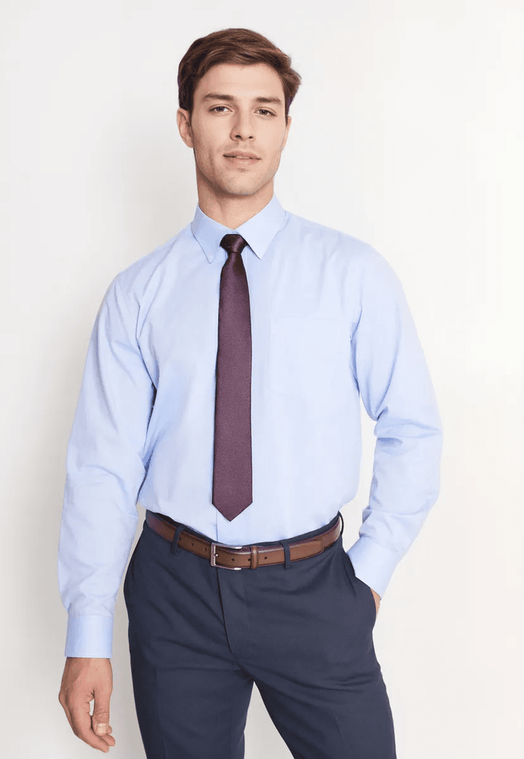 Camisa Formal Basica Oxford Regular Celeste 16.5