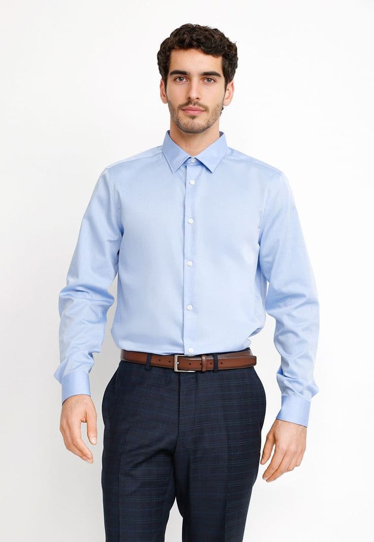 Camisa Hombre Formal Non Iron (No Se Plancha) Celeste Medio XL