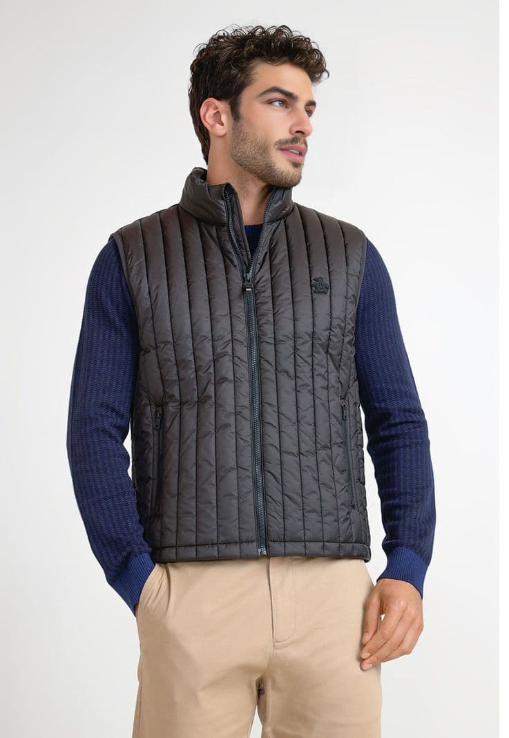 Parka Sin Manga Hombre Negra Negro S