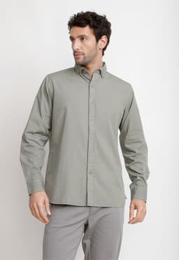 Camisa Lisa Algodon Basilio Verde S