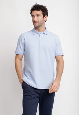 Polera Polo Pique Algodon Marini Celeste L