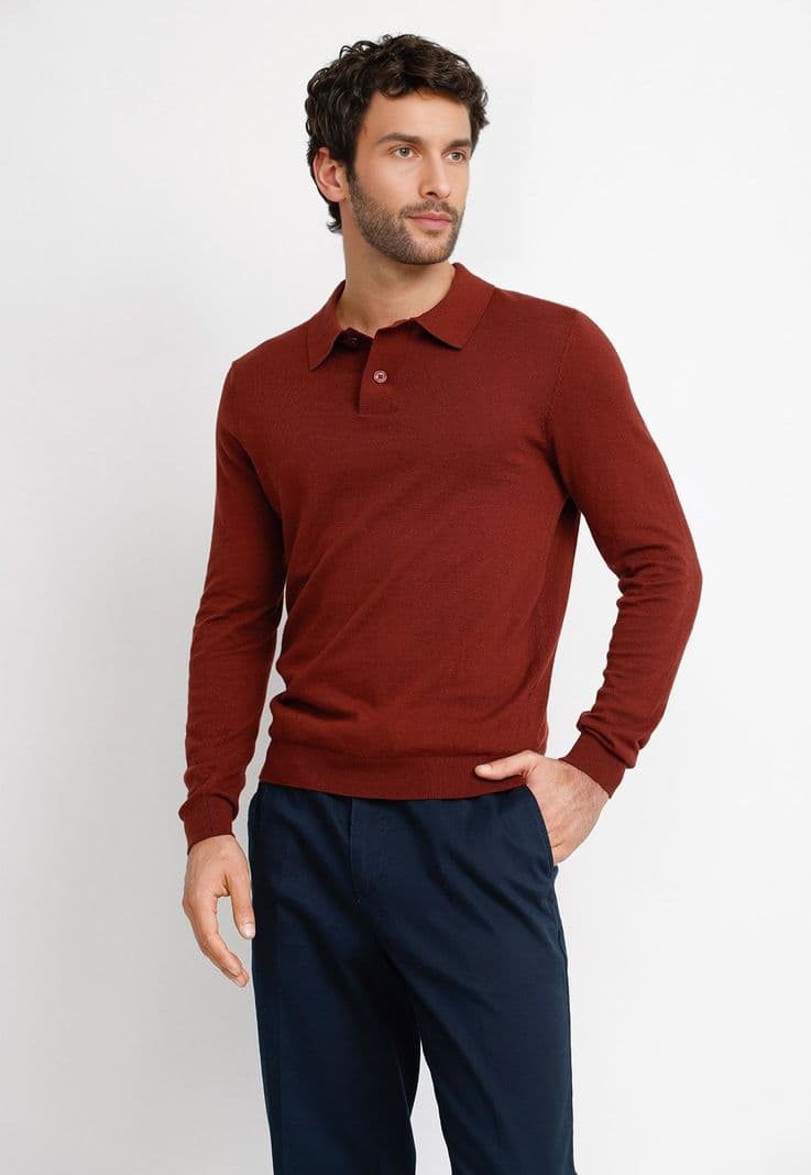 Polera ML Hombre Marcel Rojo M