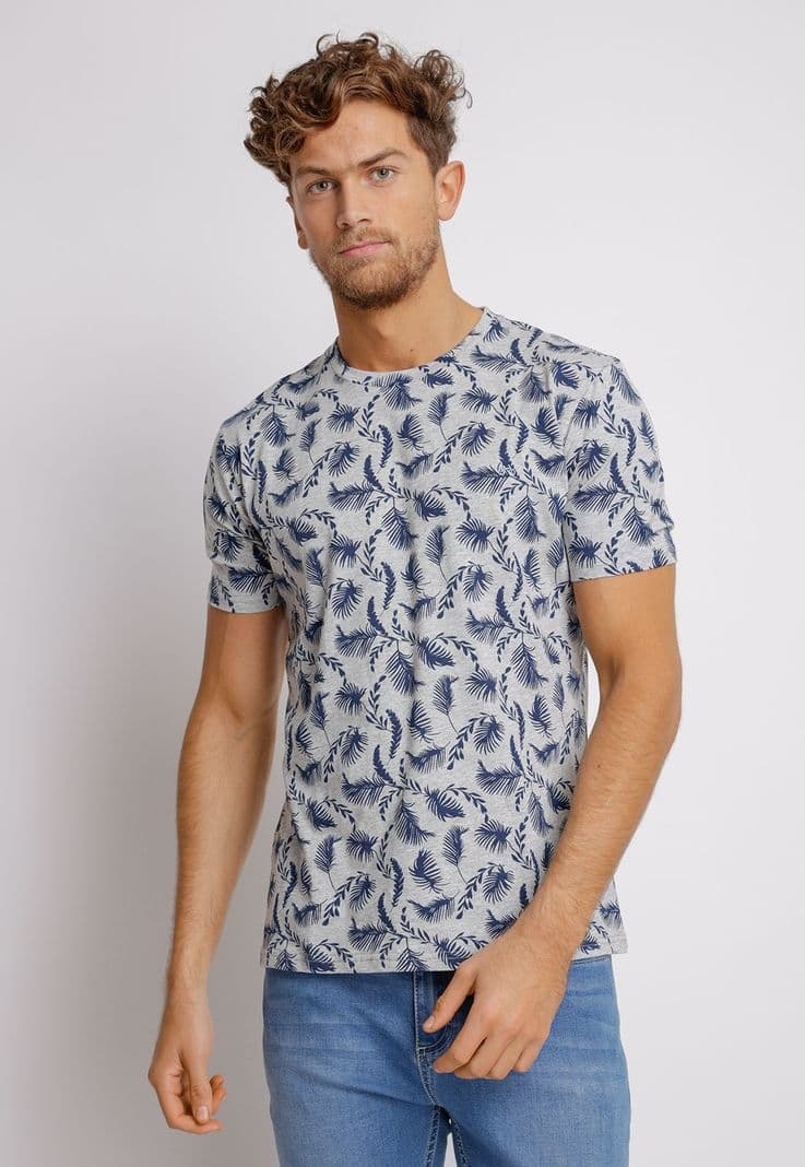 Polera Hombre Slim Fit Miquele Algodon Gris S