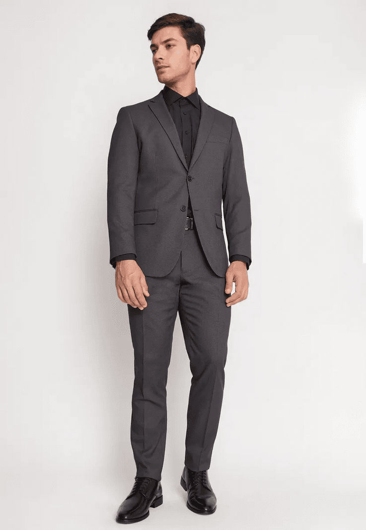 Traje Formal Hombre Slim Texturado Marengo Negro 66