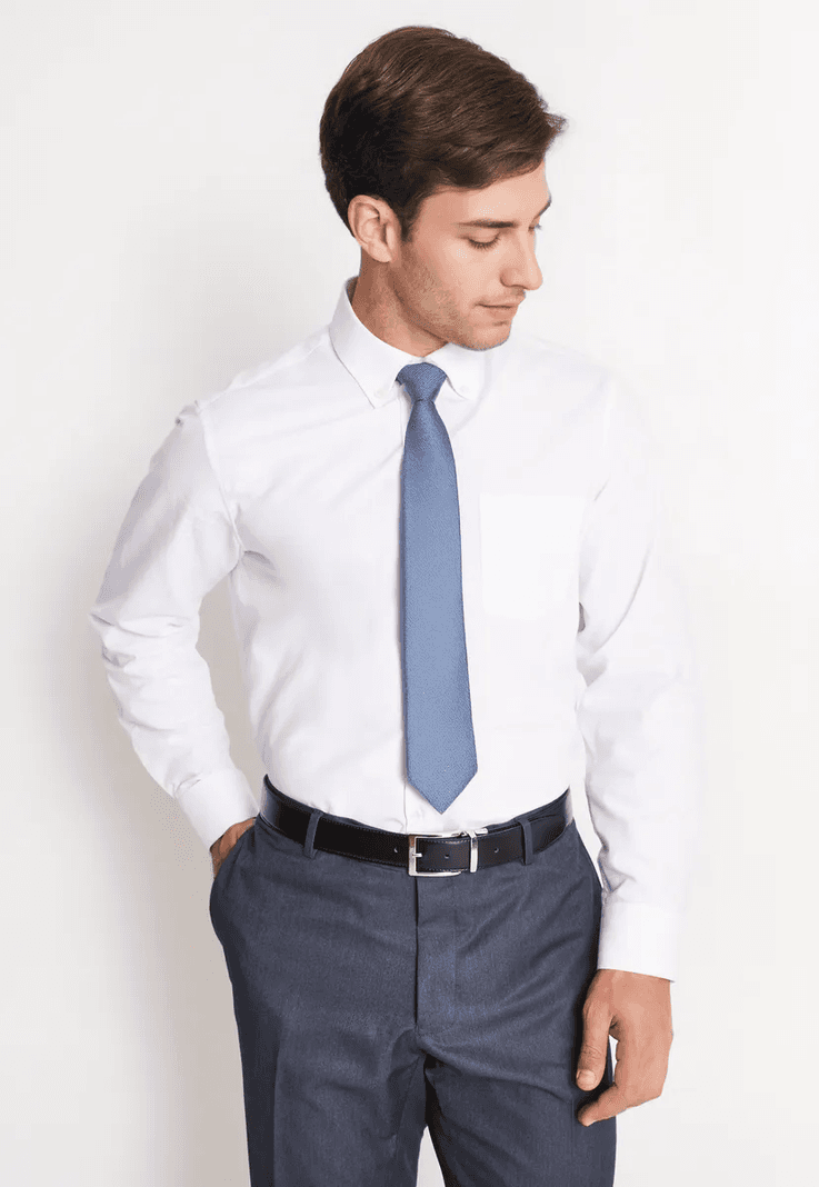 Camisa Formal Hombre Regular Oxford Blanco 19