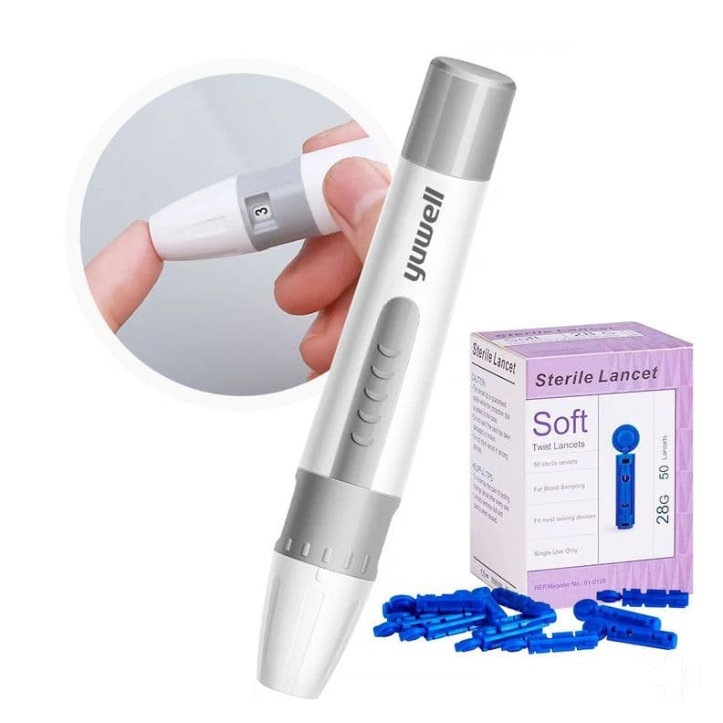Lapiz Lancetero Glucometro Glucosa Glicemia + Lancetas 100 Unid Yuwell