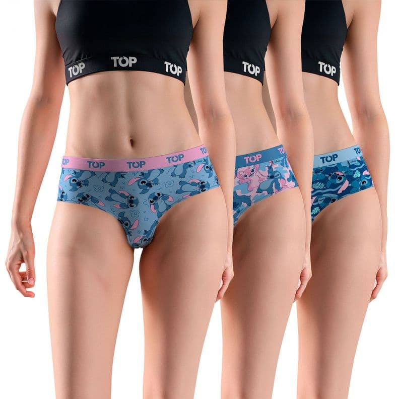 Calzon Culotte Algodon Pack 3 Stitch C2 TOP S