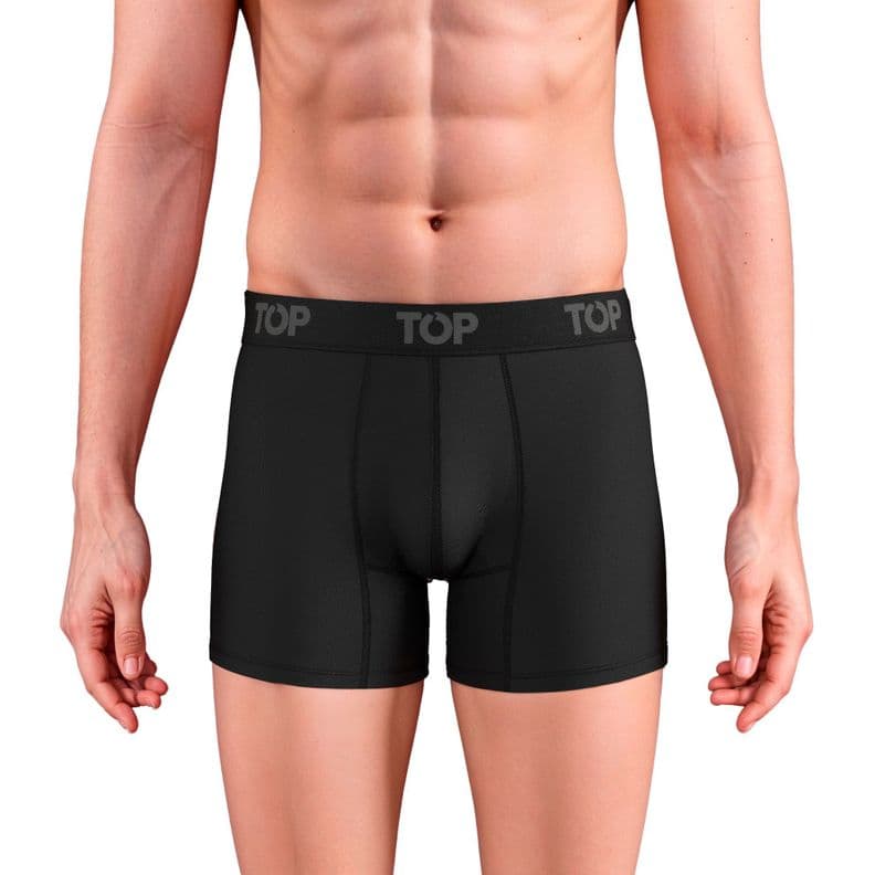 Boxer De Hombre Algodon Evita Fugas - Flujo Moderado C1 TOP Negro M