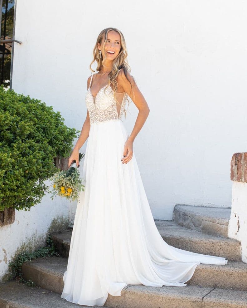 Vestido Largo de Novia Marcela Ivory Blanco L