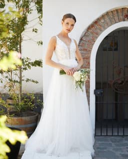 Vestido Largo de Novia Eloise Tul Ivory Blanco M
