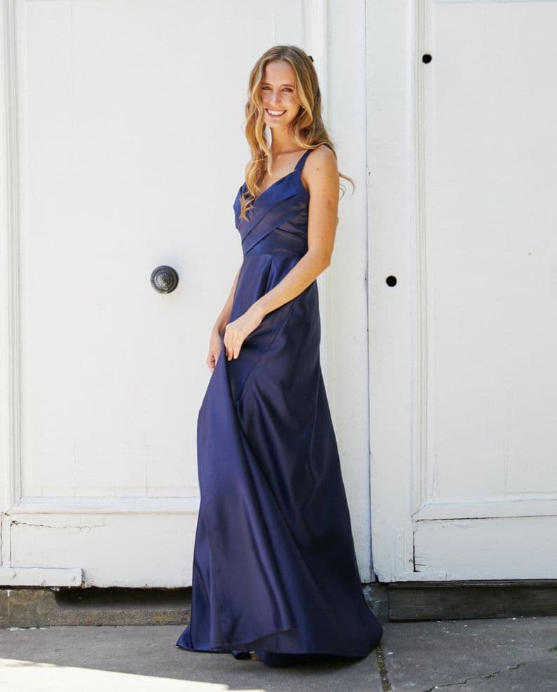 Vestido Largo de Fiesta Bea Azul Oscuro L