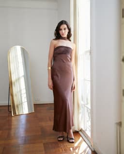 Vestido Largo de Fiesta Uma Chocolate Cafe M