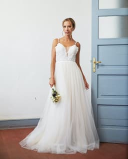 Vestido Largo de Novia Soleil Nude Beige L