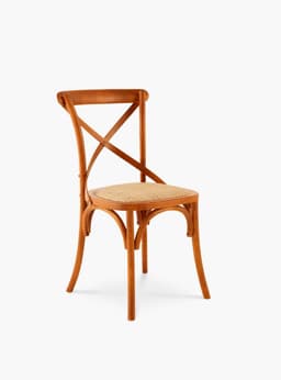 Silla Madera Tradition Rattan Nogal Cafe