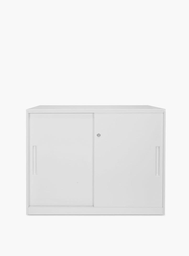 Gabinete Oficina Medio Metalico Con puertas Blanco Gris