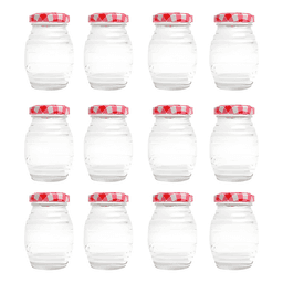 Pack 12 frascos vidrio 180 ml tapa rosca para cocina