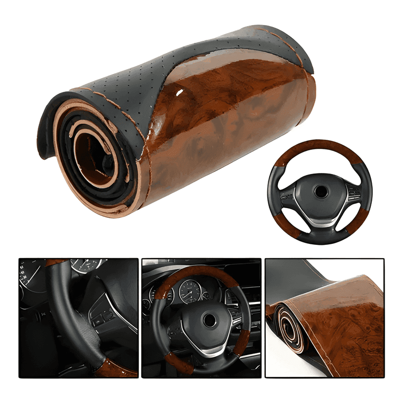 Funda Cubre Volante Cosido Antirresbalante para Auto Luxury