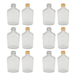 Pack 12 frascos vidrio botella 100 ml, varios colores