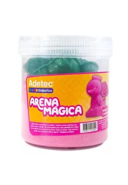 Arena magica colores 450 g con 5 moldes Adetec color beige