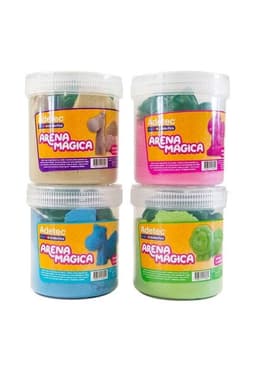 Arena magica colores 450 g con 5 moldes Adetec color rosado