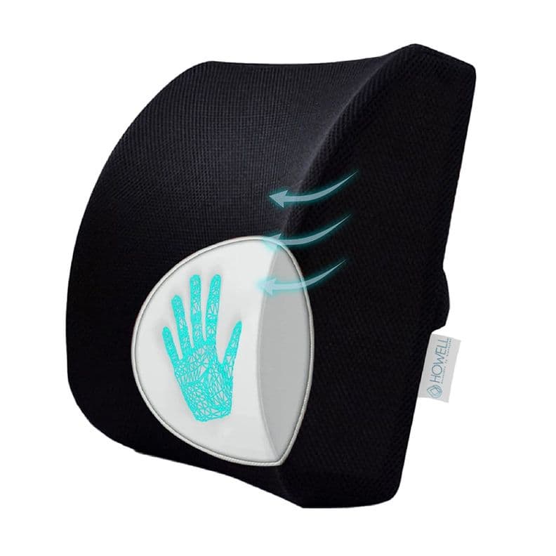 Cojin Lumbar Ortopedico Para Espalda Howell Soporte Dorsal Negro