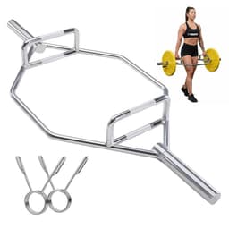 Barra Olimpica Hexagonal 23kg Overfit Acero Peso Muerto Gris
