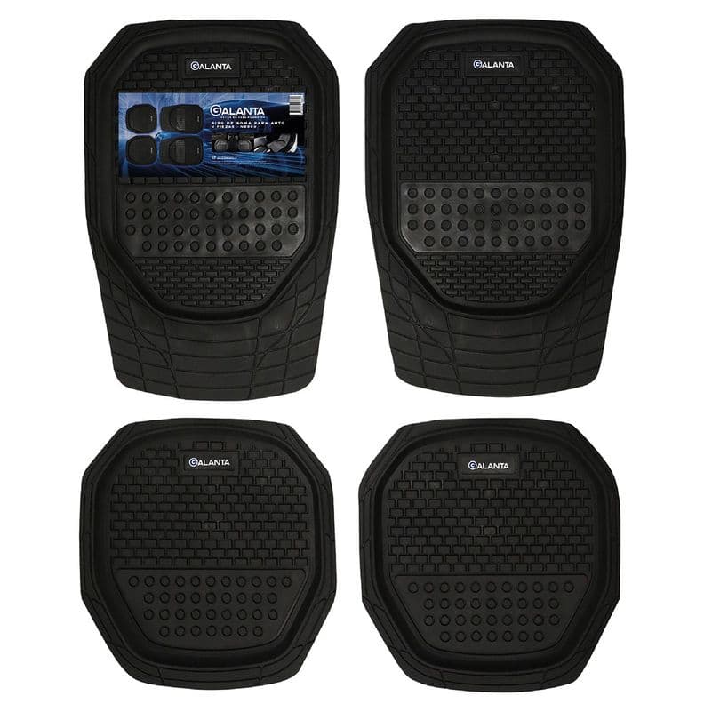 Alfombra 4 Piso de Goma Auto Suv Galanta Universal Ajustable Negro
