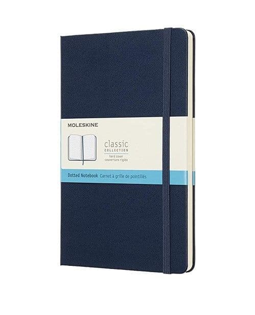 Libreta Clasica Tapa Dura grande Azul Zafiro de puntos