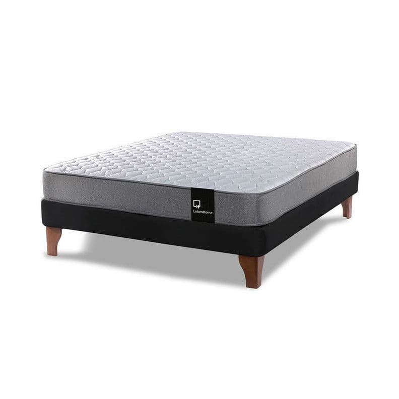 Cama Europea Zen Best Full 135x190 cm Tela Velvet Negro