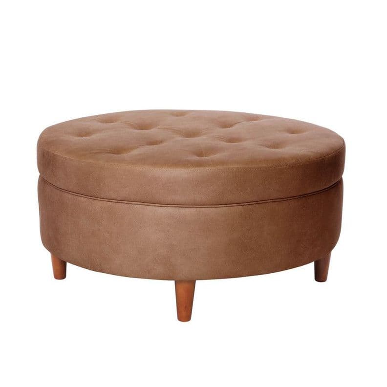 Pouf Paris Cuero Kentucky Tabaco Cafe Claro