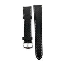 Correa Reloj Hirsch Rivetta L Hebilla Plateada 18mm Negro 18