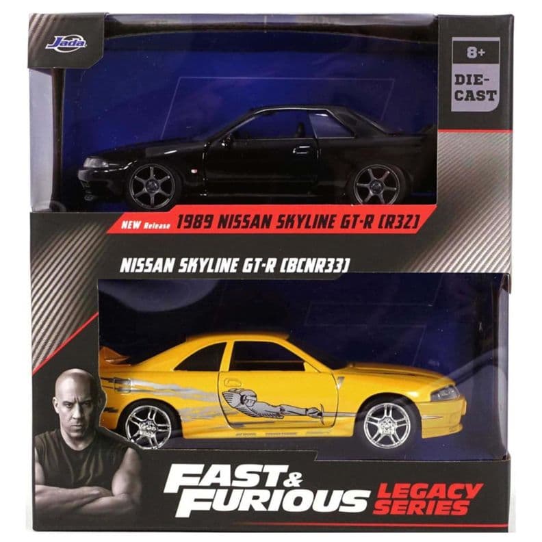 Juguete Pack 2 Autos Rapidos Y Furiosos Skyline 1:32
